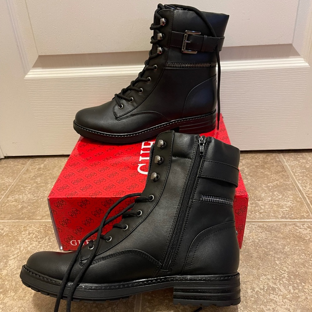 Black Guess NIB Moto boots size 10